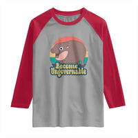Funny Baby Hippo Moo Deng Raglan Shirt Become Ungovernable Retro
