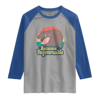 Funny Baby Hippo Moo Deng Raglan Shirt Become Ungovernable Retro