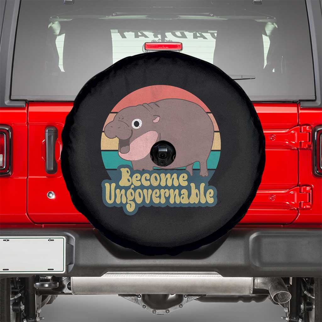 Funny Baby Hippo Moo Deng Spare Tire Cover Become Ungovernable Retro