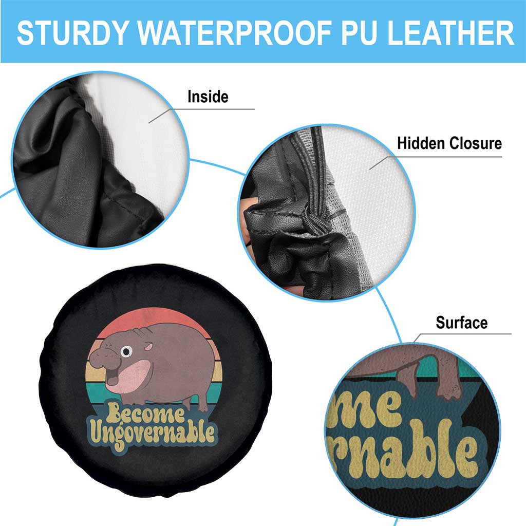Funny Baby Hippo Moo Deng Spare Tire Cover Become Ungovernable Retro