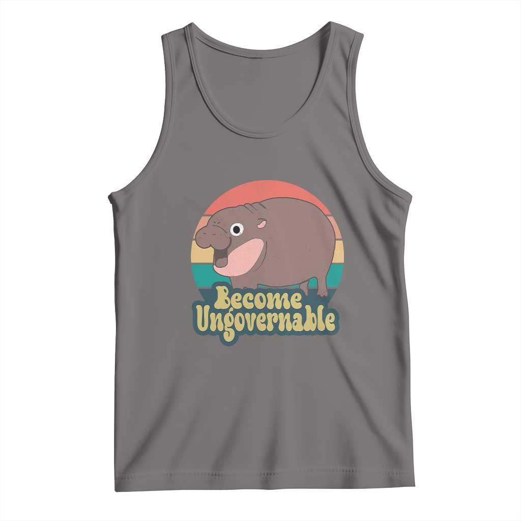 Funny Baby Hippo Moo Deng Tank Top Become Ungovernable Retro
