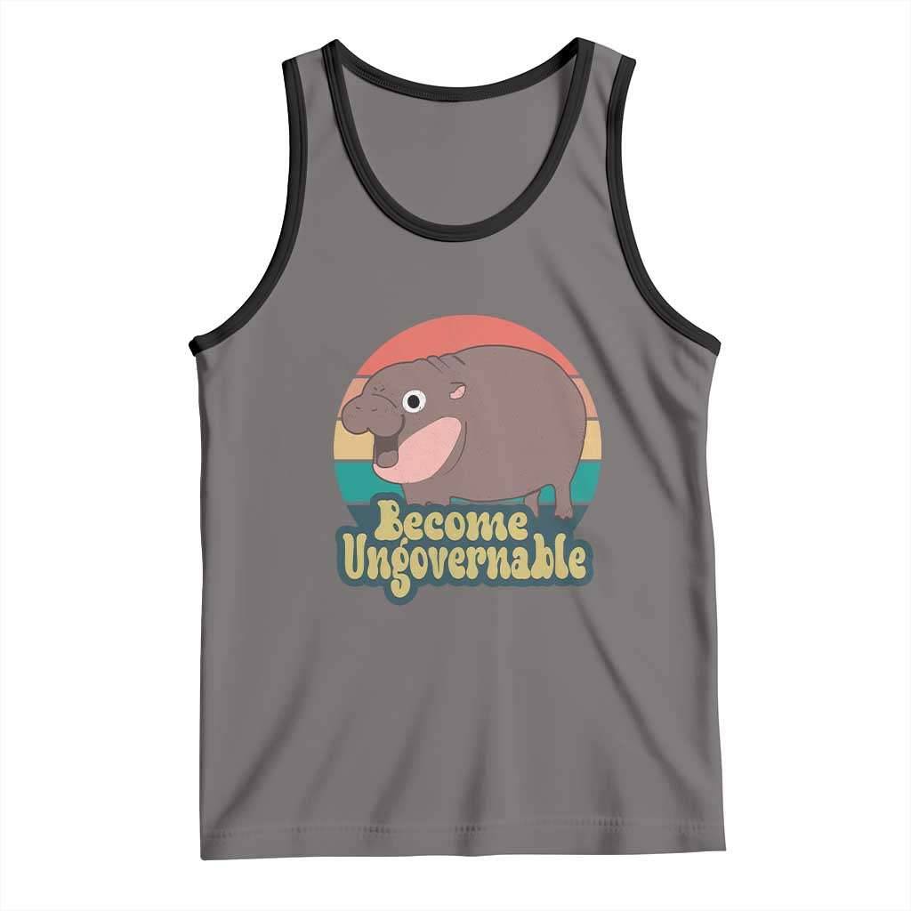 Funny Baby Hippo Moo Deng Tank Top Become Ungovernable Retro