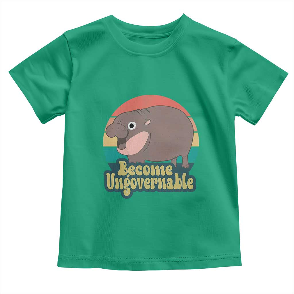 Funny Baby Hippo Moo Deng Toddler T Shirt Become Ungovernable Retro