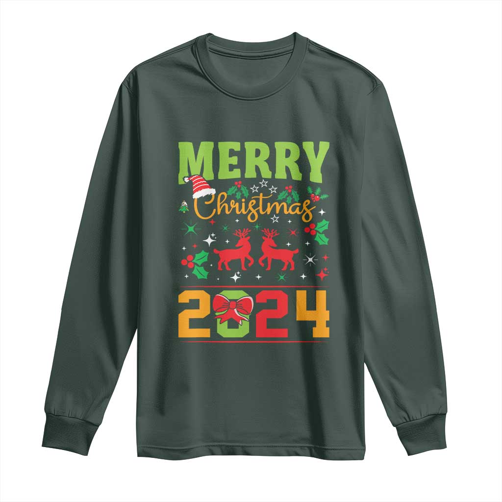 Merry Christmas 2024 Long Sleeve Shirt Classic Festive Xmas Vibe