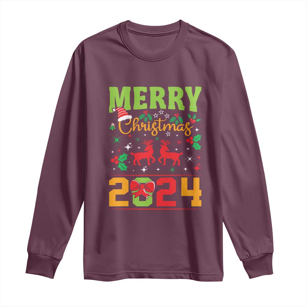Merry Christmas 2024 Long Sleeve Shirt Classic Festive Xmas Vibe