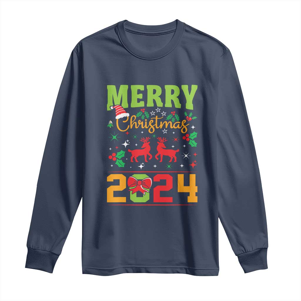 Merry Christmas 2024 Long Sleeve Shirt Classic Festive Xmas Vibe