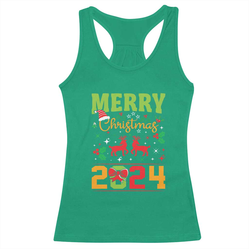 Merry Christmas 2024 Racerback Tank Top Classic Festive Xmas Vibe