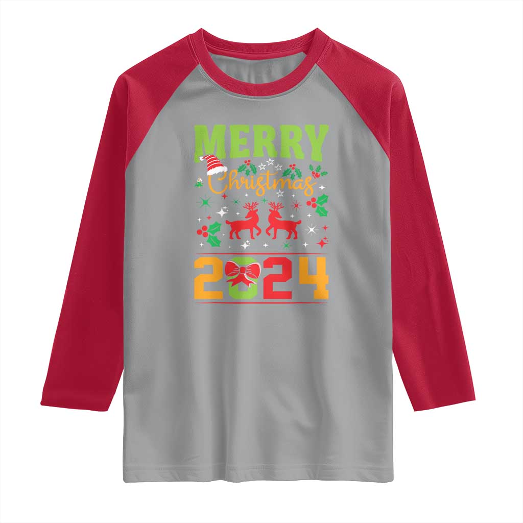 Merry Christmas 2024 Raglan Shirt Classic Festive Xmas Vibe