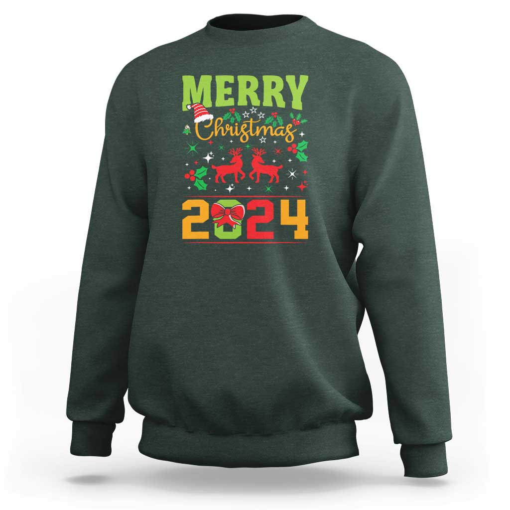 Merry Christmas 2024 Sweatshirt Classic Festive Xmas Vibe - Wonder Print Shop