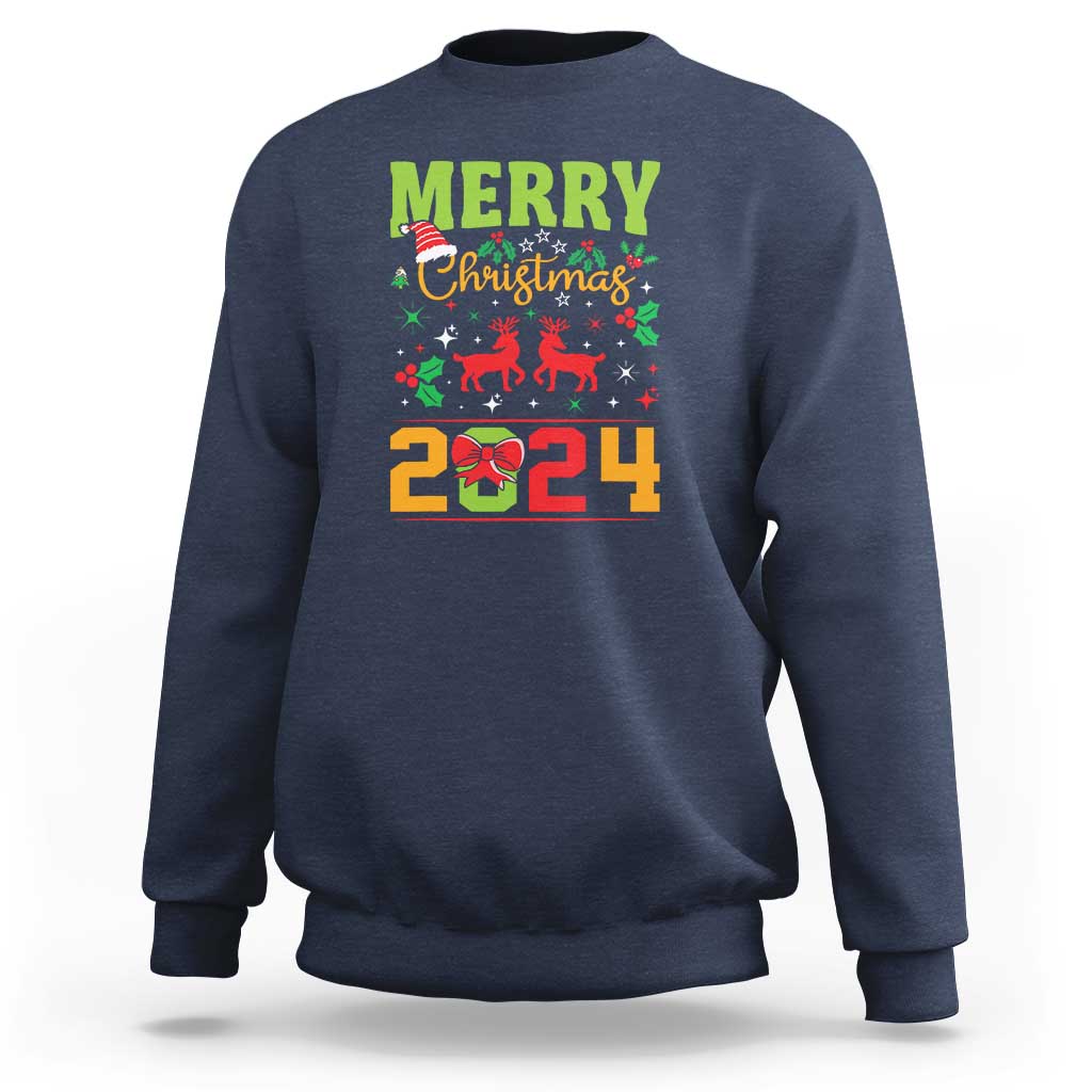 Merry Christmas 2024 Sweatshirt Classic Festive Xmas Vibe - Wonder Print Shop