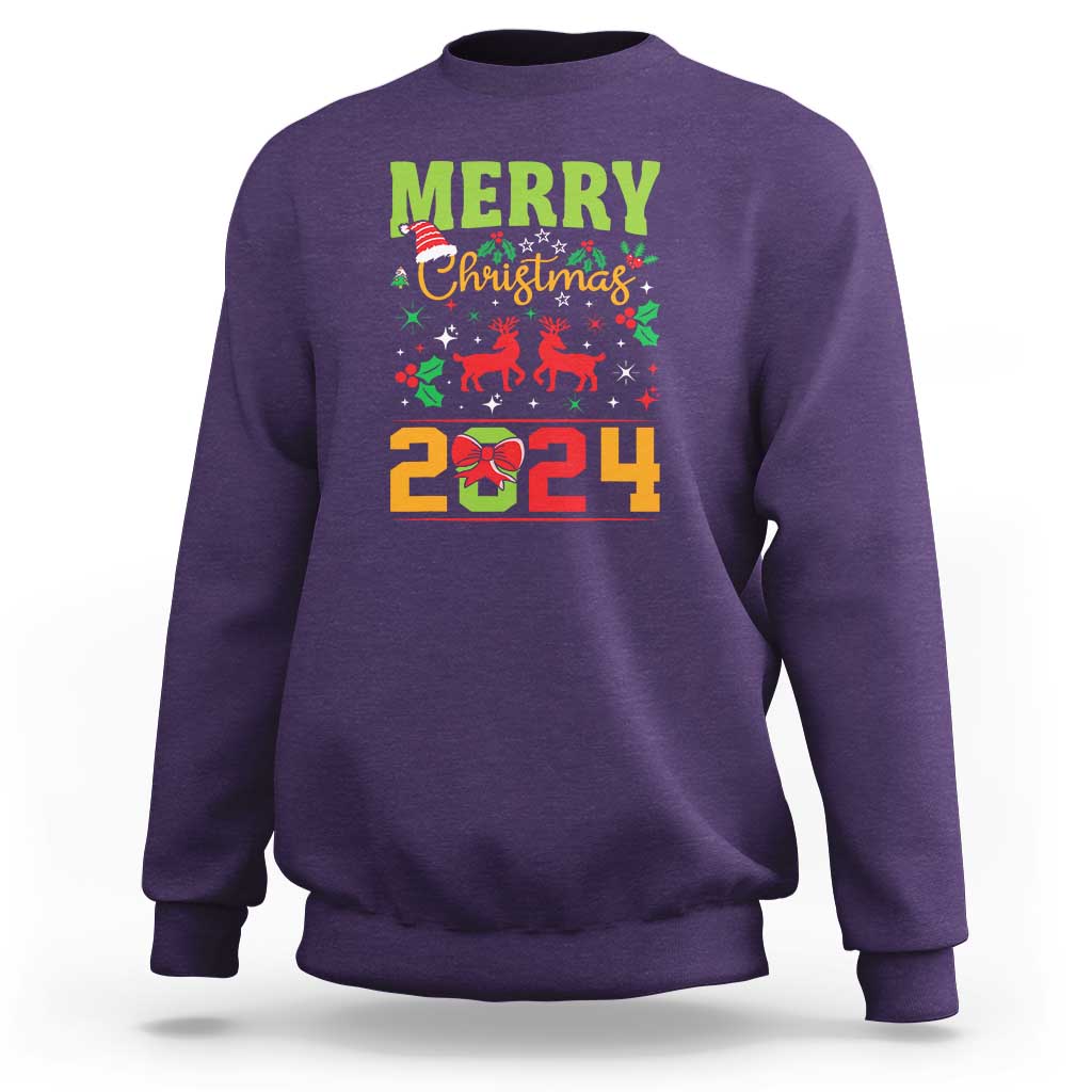Merry Christmas 2024 Sweatshirt Classic Festive Xmas Vibe - Wonder Print Shop