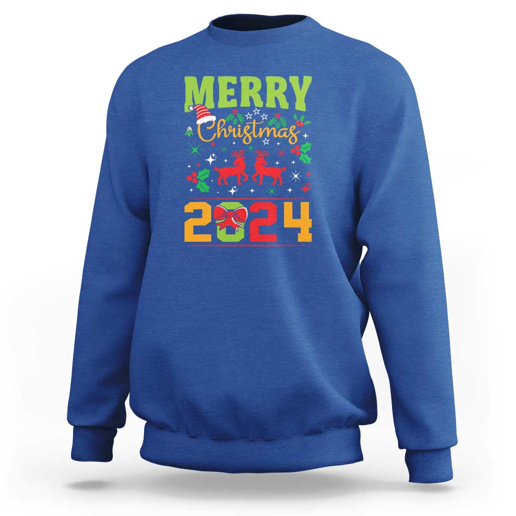 Merry Christmas 2024 Sweatshirt Classic Festive Xmas Vibe - Wonder Print Shop