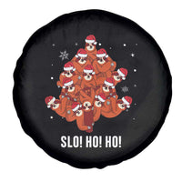 Funny Sloth Christmas Tree Spare Tire Cover Slo Ho Ho Ho Santa Hat