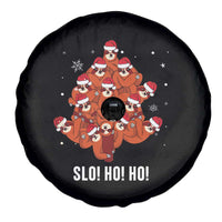 Funny Sloth Christmas Tree Spare Tire Cover Slo Ho Ho Ho Santa Hat