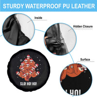 Funny Sloth Christmas Tree Spare Tire Cover Slo Ho Ho Ho Santa Hat