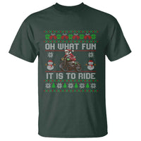 Biker Santa Claus T Shirt Oh What Fun It Is To Ride Motorcycle Christmas Ugly Sweater - Wonder Print Shop