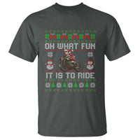 Biker Santa Claus T Shirt Oh What Fun It Is To Ride Motorcycle Christmas Ugly Sweater - Wonder Print Shop