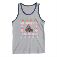 Biker Santa Claus Tank Top Oh What Fun It Is To Ride Motorcycle Christmas Ugly Sweater