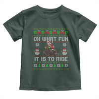 Biker Santa Claus Toddler T Shirt Oh What Fun It Is To Ride Motorcycle Christmas Ugly Sweater