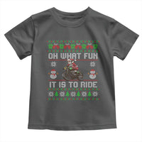 Biker Santa Claus Toddler T Shirt Oh What Fun It Is To Ride Motorcycle Christmas Ugly Sweater