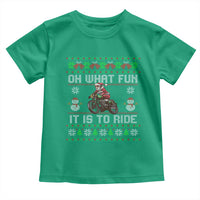 Biker Santa Claus Toddler T Shirt Oh What Fun It Is To Ride Motorcycle Christmas Ugly Sweater