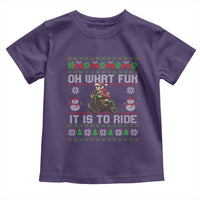 Biker Santa Claus Toddler T Shirt Oh What Fun It Is To Ride Motorcycle Christmas Ugly Sweater