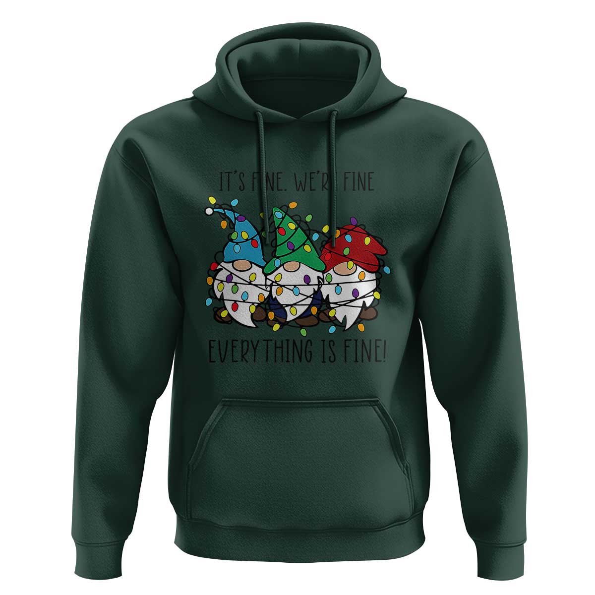 Christmas Gnomies Hoodie It's Fine I'm Fine Everything Is Fine