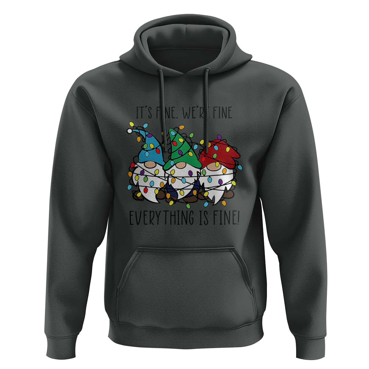 Christmas Gnomies Hoodie It's Fine I'm Fine Everything Is Fine