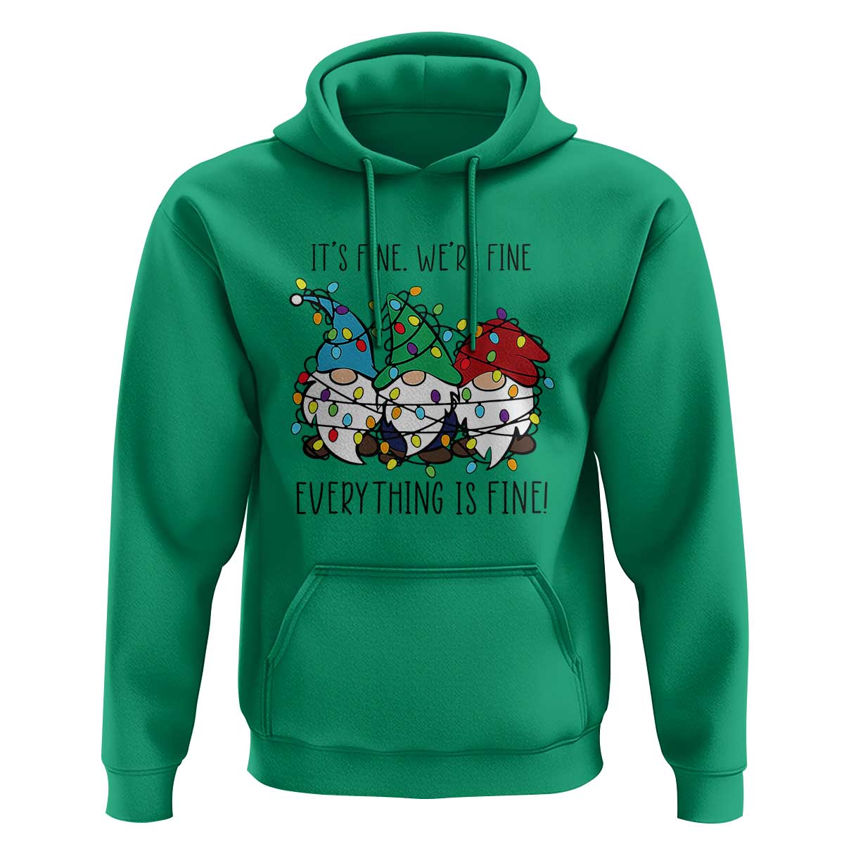 Christmas Gnomies Hoodie It's Fine I'm Fine Everything Is Fine
