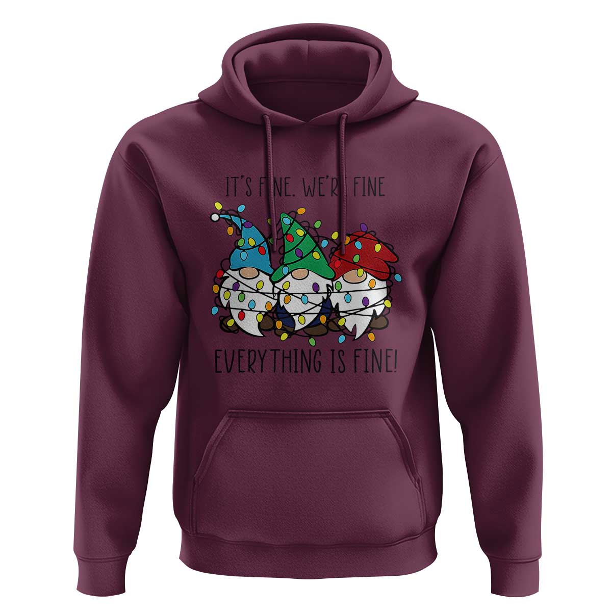 Christmas Gnomies Hoodie It's Fine I'm Fine Everything Is Fine