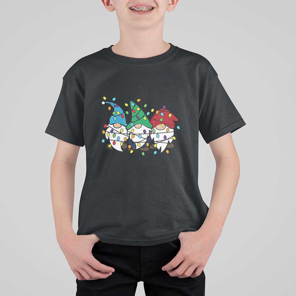 Christmas Gnomies T Shirt For Kid It's Fine I'm Fine Everything Is Fine - Wonder Print Shop