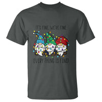 Christmas Gnomies T Shirt It's Fine I'm Fine Everything Is Fine - Wonder Print Shop