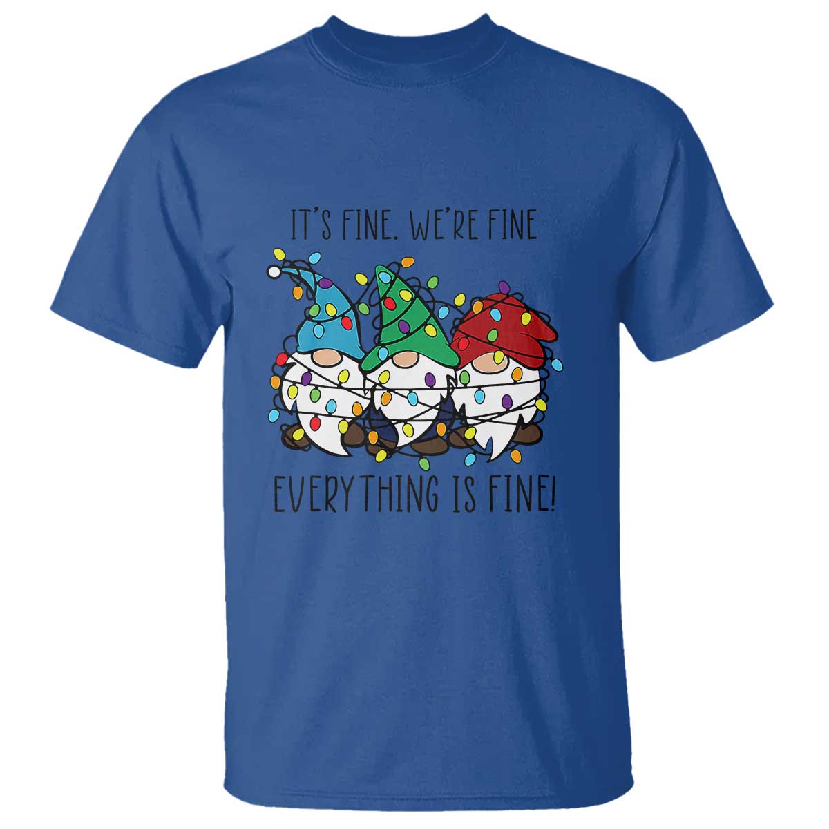 Christmas Gnomies T Shirt It's Fine I'm Fine Everything Is Fine - Wonder Print Shop