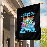 Christmas In July Relaxing Santa Garden Flag My Favorite Swimming Spot Is The North Pole - Wonder Print Shop