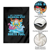 Christmas In July Relaxing Santa Garden Flag My Favorite Swimming Spot Is The North Pole - Wonder Print Shop