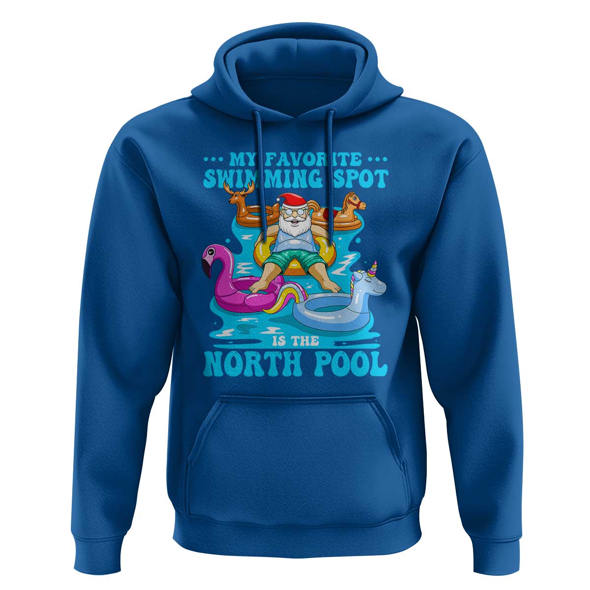 Christmas In July Relaxing Santa Hoodie My Favorite Swimming Spot Is The North Pole