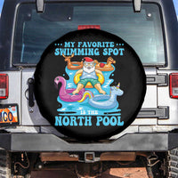Christmas In July Relaxing Santa Spare Tire Cover My Favorite Swimming Spot Is The North Pole