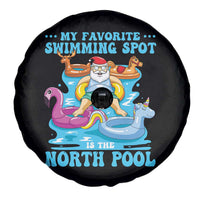 Christmas In July Relaxing Santa Spare Tire Cover My Favorite Swimming Spot Is The North Pole