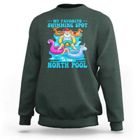 Christmas In July Relaxing Santa Sweatshirt My Favorite Swimming Spot Is The North Pole - Wonder Print Shop