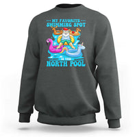Christmas In July Relaxing Santa Sweatshirt My Favorite Swimming Spot Is The North Pole - Wonder Print Shop