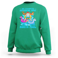 Christmas In July Relaxing Santa Sweatshirt My Favorite Swimming Spot Is The North Pole - Wonder Print Shop
