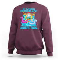 Christmas In July Relaxing Santa Sweatshirt My Favorite Swimming Spot Is The North Pole - Wonder Print Shop