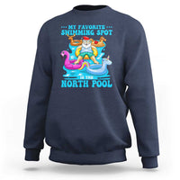 Christmas In July Relaxing Santa Sweatshirt My Favorite Swimming Spot Is The North Pole - Wonder Print Shop