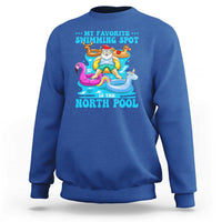 Christmas In July Relaxing Santa Sweatshirt My Favorite Swimming Spot Is The North Pole - Wonder Print Shop