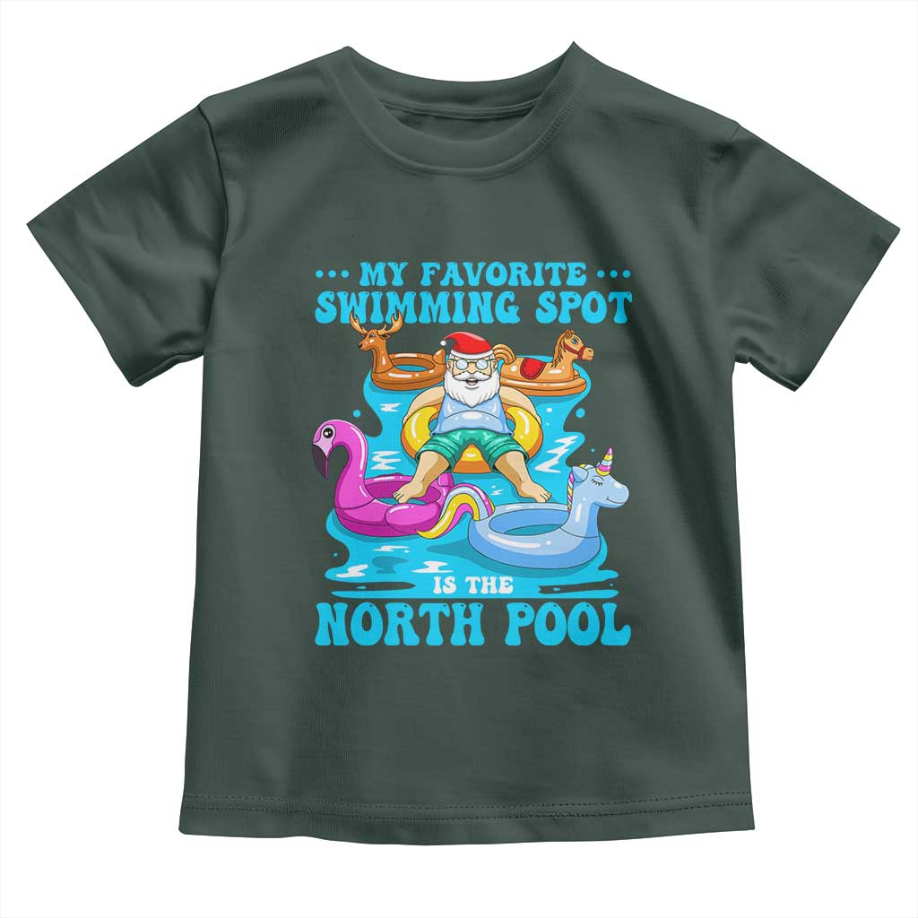 Christmas In July Relaxing Santa Toddler T Shirt My Favorite Swimming Spot Is The North Pole