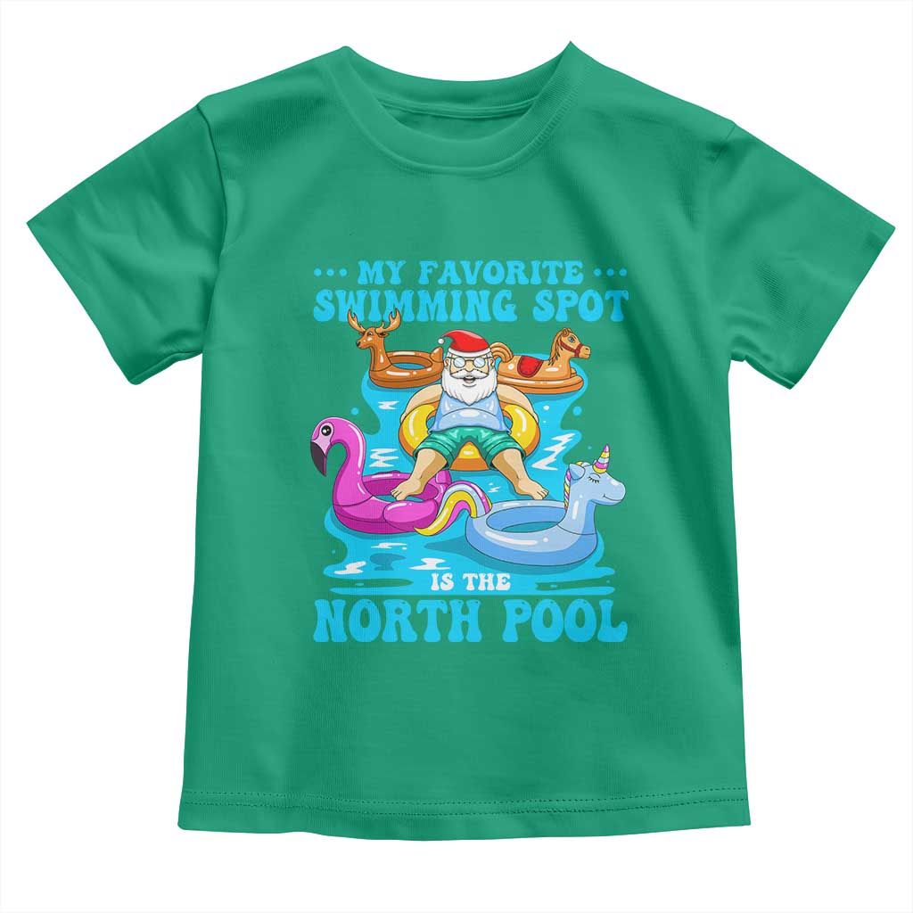 Christmas In July Relaxing Santa Toddler T Shirt My Favorite Swimming Spot Is The North Pole