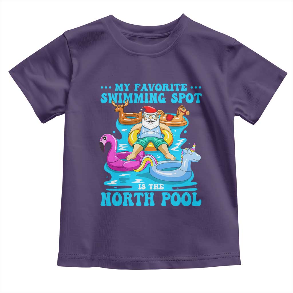Christmas In July Relaxing Santa Toddler T Shirt My Favorite Swimming Spot Is The North Pole