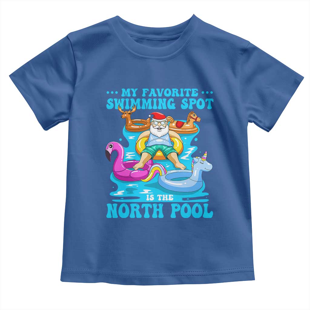 Christmas In July Relaxing Santa Toddler T Shirt My Favorite Swimming Spot Is The North Pole