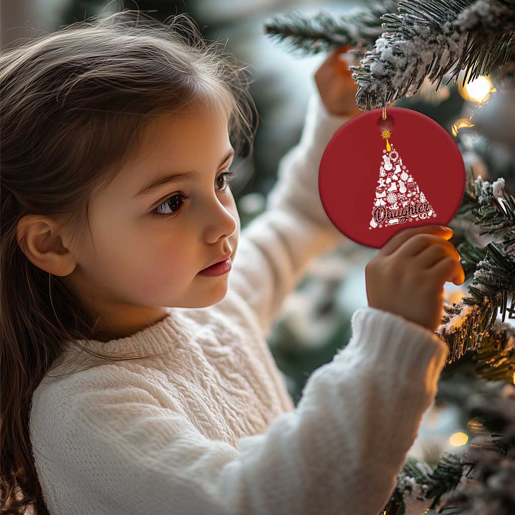 Xmas Tree Christmas Ornament Red Plaid Daughter - Wonder Print Shop