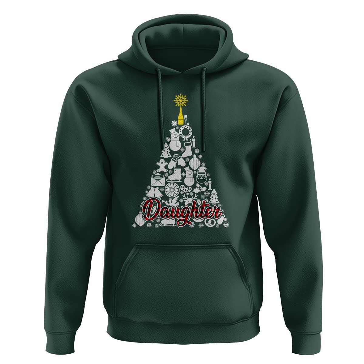 Christmas Tree Hoodie Red Plaid Daughter